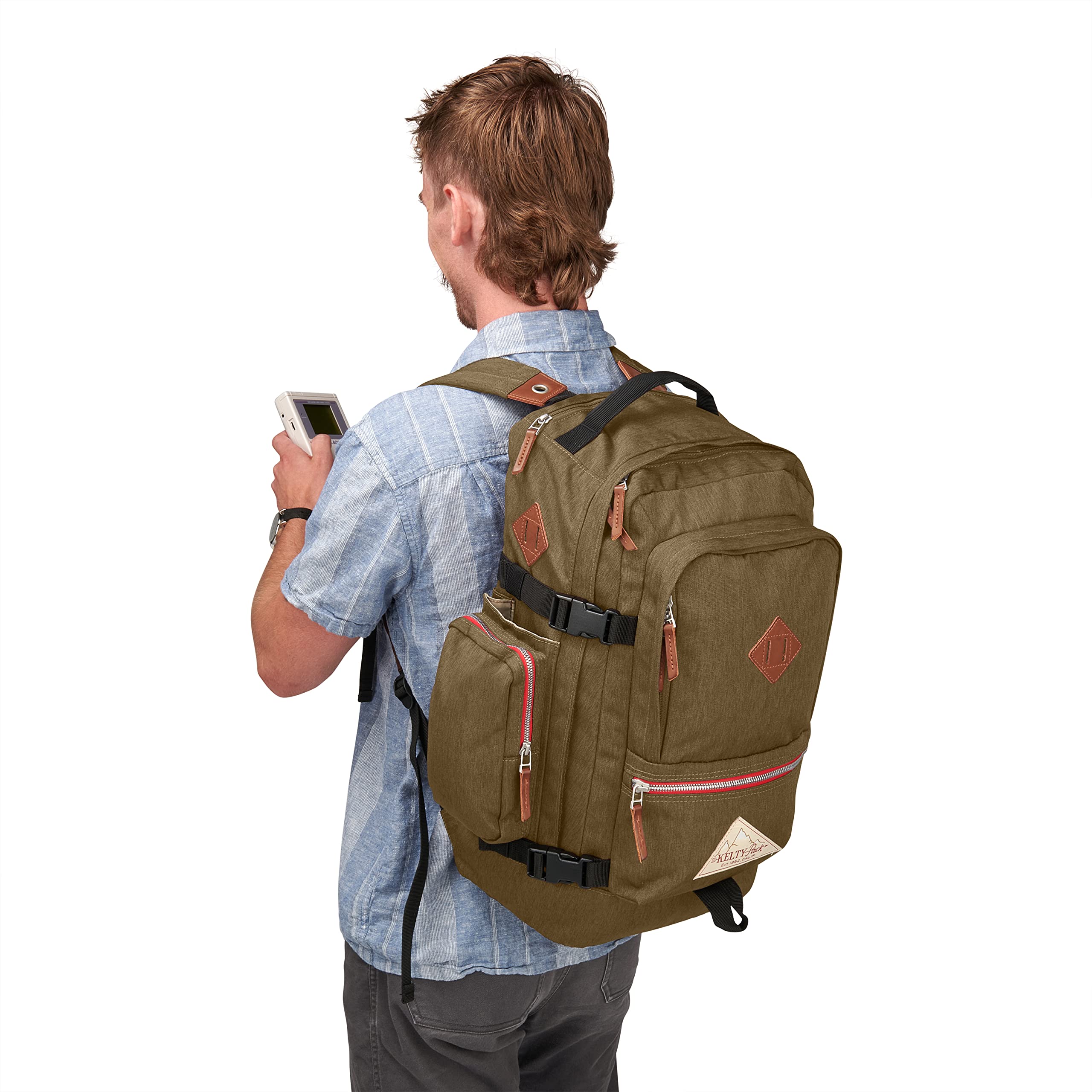 Kelty Fairbank 29L - Origins Collection Backpack, 29L Daypack with Classic Design, Padded Laptop Sleeve, Hydration Compatible, TSA Carry On Friendly, Vegan Leather Accents, 2023 (Burnt Olive) - Image 10